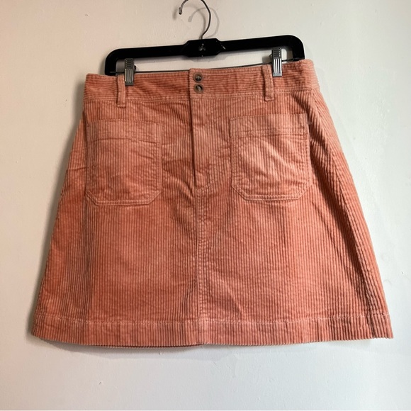 Madewell Corduroy A-Line Mini Skirt Peach size 10 - Picture 5 of 11